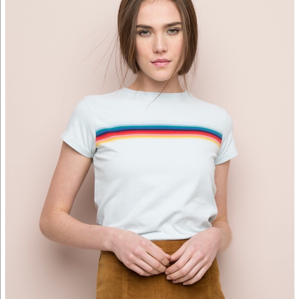 Brandy Melville Cropped Rainbow Tee